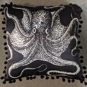 Urban Outfitters Octopus Throw Pillow Pom Poms